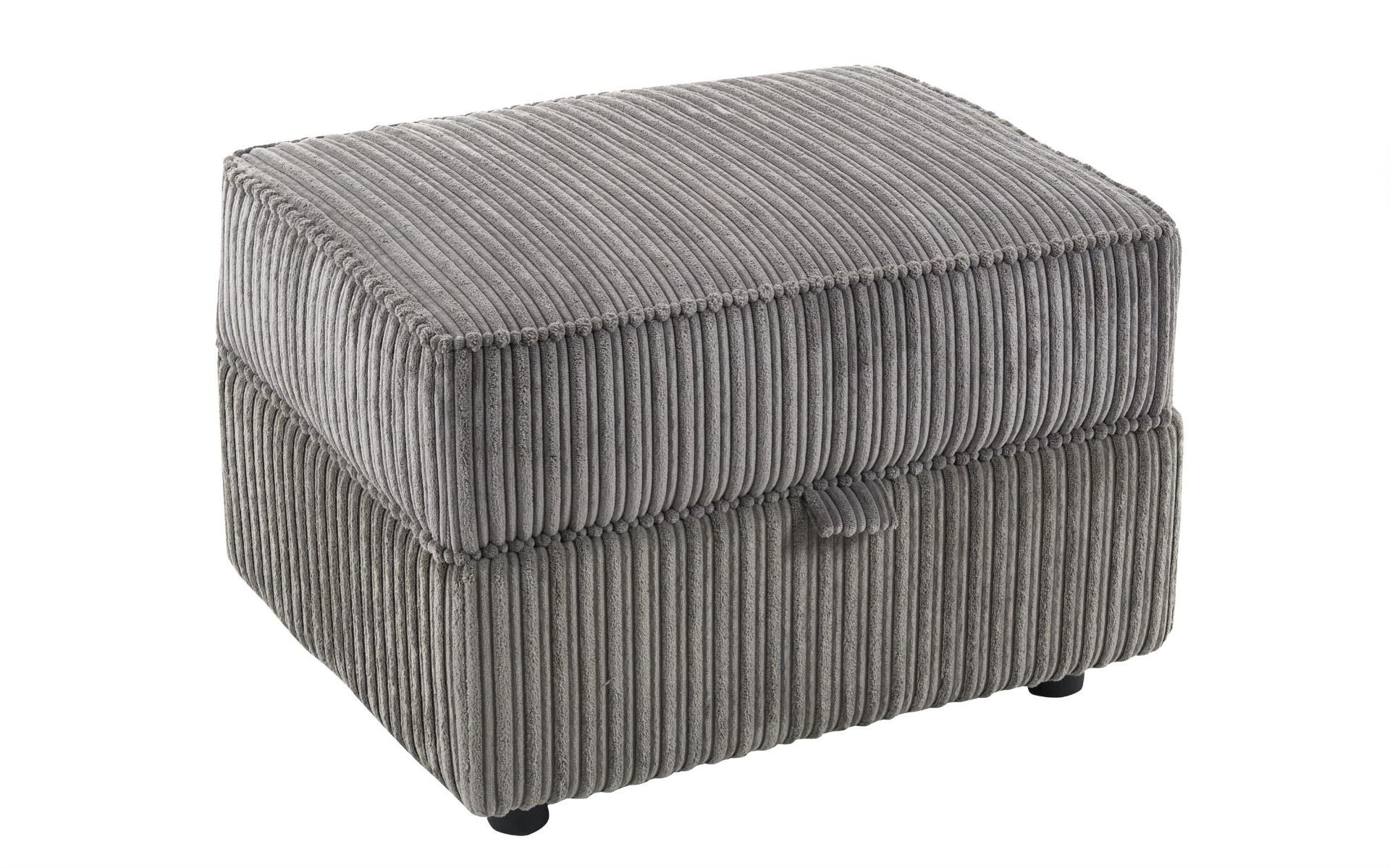 Gigi Storage Footstool Jumbo Cord Charcoal All Over Black Plastic Feet Acl RRP 330About the