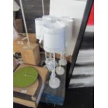 Contemporary Laced Look Table Lamp White. Size: Lamp H40cm - Shade 25 x 25 x 20cm - RRP ?75.00 - New