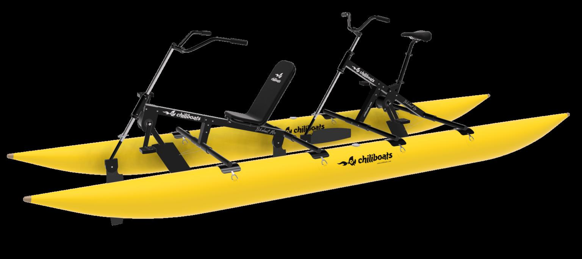 2x Chili bike Boat Recumbent, high performance pedlos with a set of Tandem pontoons so they can be - Image 3 of 3