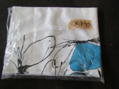 Turquoise Butterfly Tablecloth 190cm x 140cm - New. (DR790)