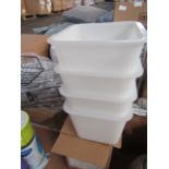 Set of 4 White Plastic Planters - Boxed.