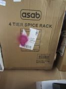 Asab - Stainless Steel 4-Tier Spice Rack - Boxed.