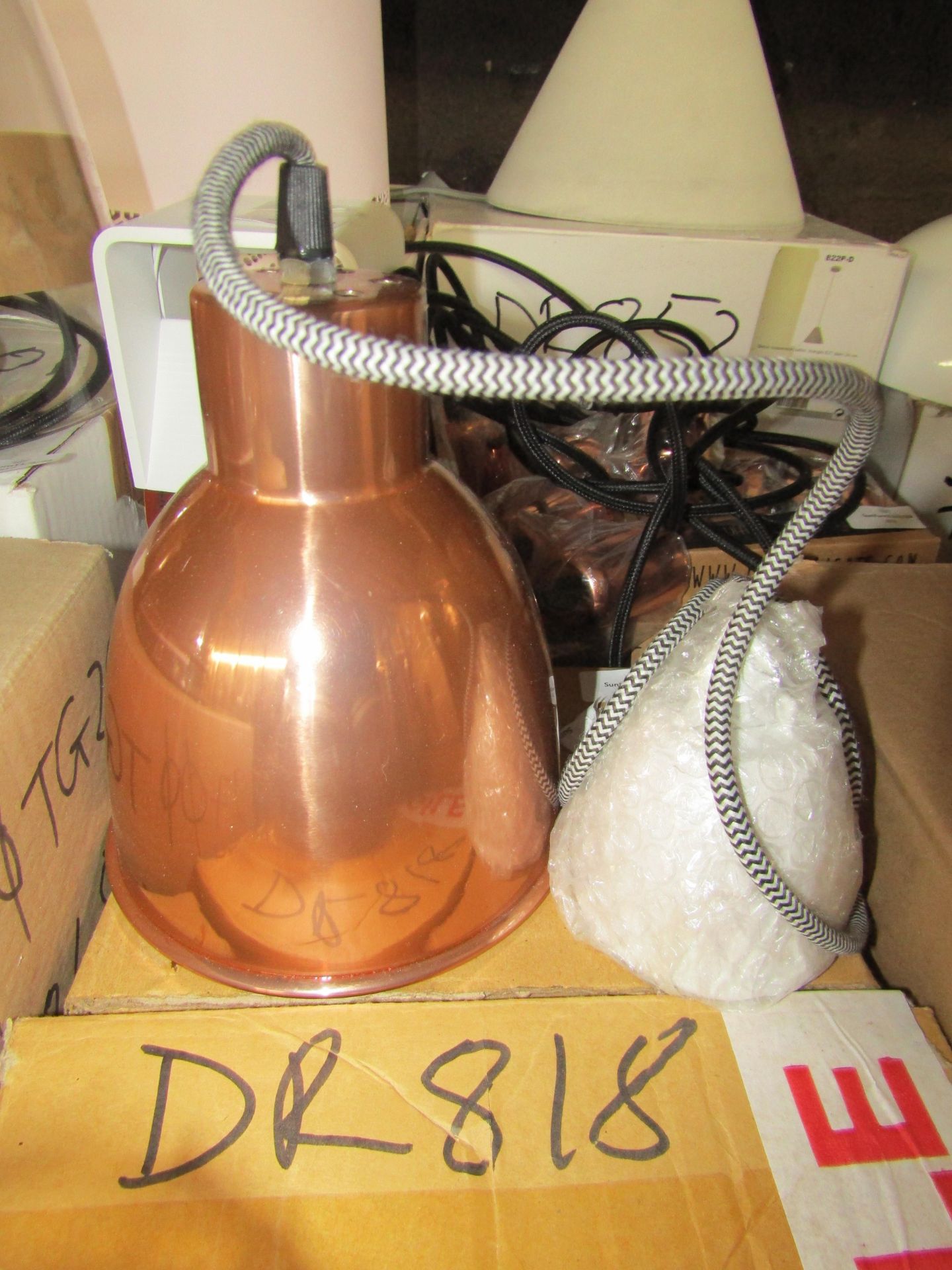 Copper Pendant Light. Size: H17 x D16cm - RRP ?95.00 - New & Boxed. (DR844)