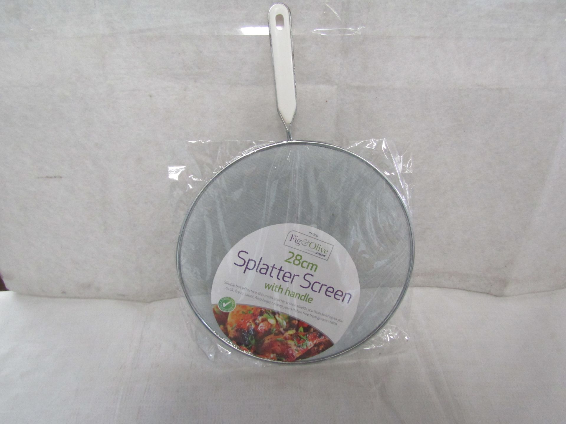 20X Fig&Olive 28cm Splatter Screen With Handle ( For Pans ) - New & Packaged.