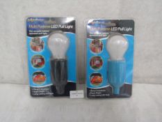 2X Bright Ideas - Multi-Purpose LED Pull Light ( Battery Powered - 1X BLACK 1X BLUE ) - Packaged.
