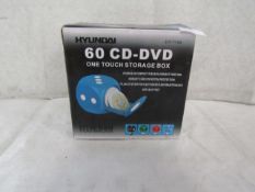 Hyundai - 60 CD/ DVD One Touch Storage Box - Unchecked & Boxed.