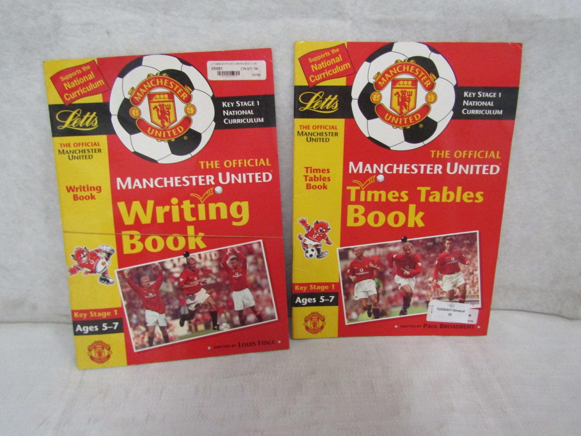 2X Letts - Manchester United Times Table Books ( Key Stage 1 ) - Unused.