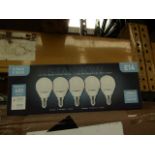 Pack of 5 Stanbow E14 5w LED light bulbs, new and boxed