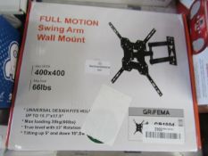 Full Motion Swing Arm TV Mount, Unchecked & Boxed.