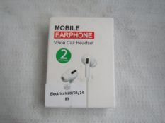 Mobile Earphones Voice Call Headset - Unchecked & Boxed.
