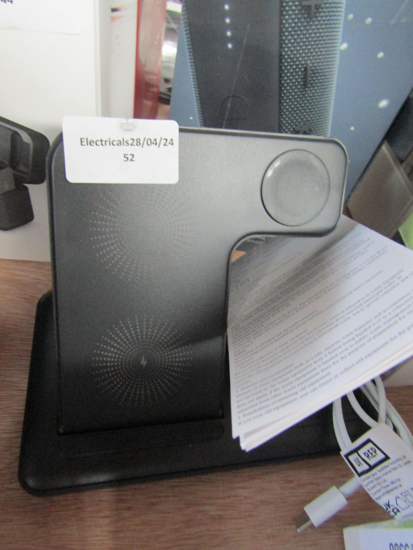 Astrohue Wireless Charging Docking Station For Smart Phones - Untested & Unboxed With Charger.