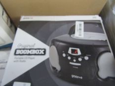Groovee Original Boombox Portable CD Player With Radio, Unchecked & Boxed.