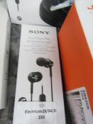 Sony Earphones, Unchecked & Boxed.