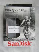 Sandisk 32GB Clip Sport Plus Wearable MP3 Player - Unchecked & Boxed - RRP CIRCA £48.78