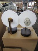 Chelsom - Set of 3 LED Brass & Black Wall Lights ( No Shades ) - Good Condition.