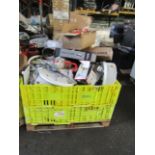 Pallet of unmanifested customer returns, can contain unwanted, refused delivery, missing parts and