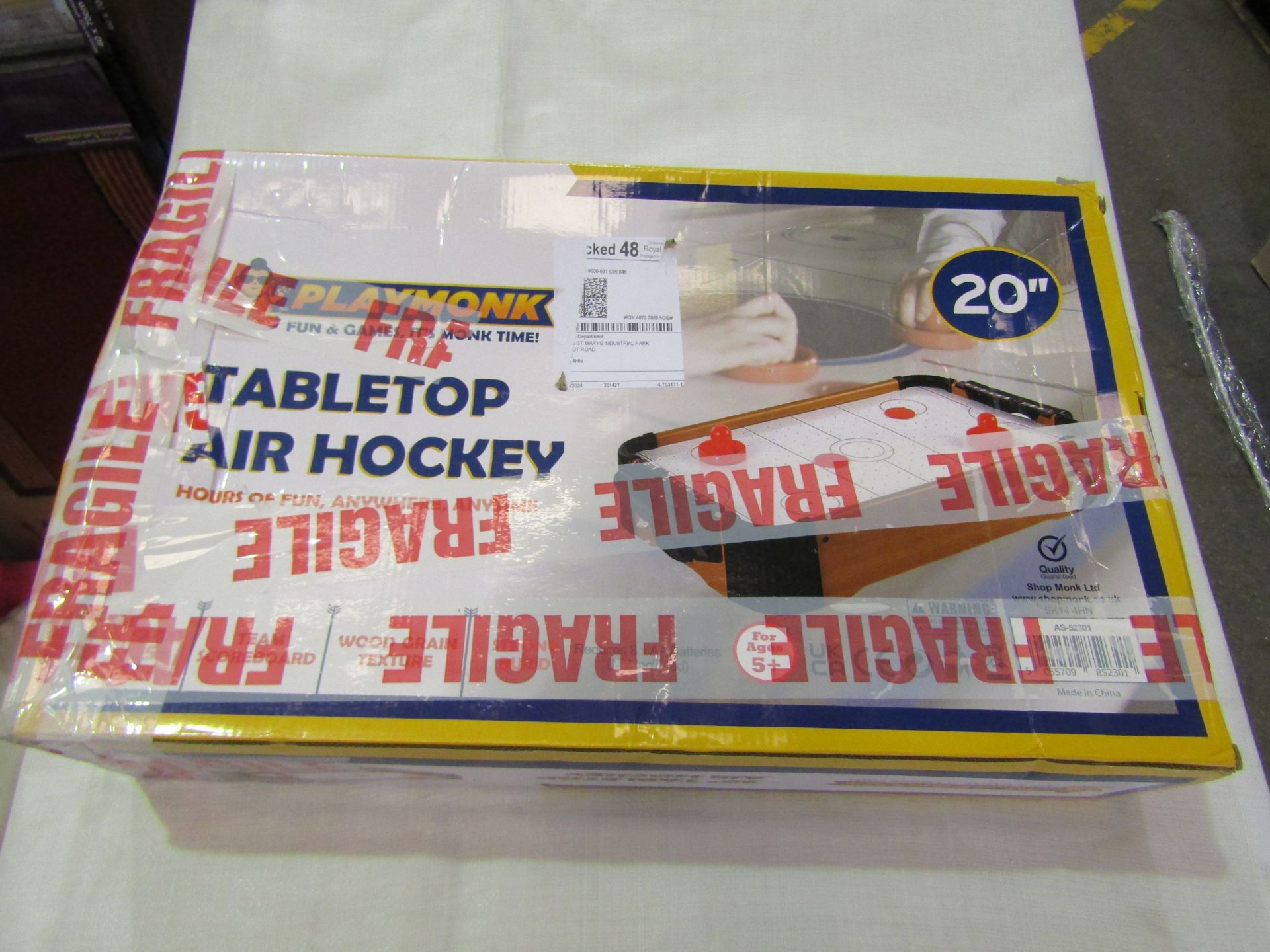 Playmonk 20" Table Top Air Hockey - Unchecked & Boxed.