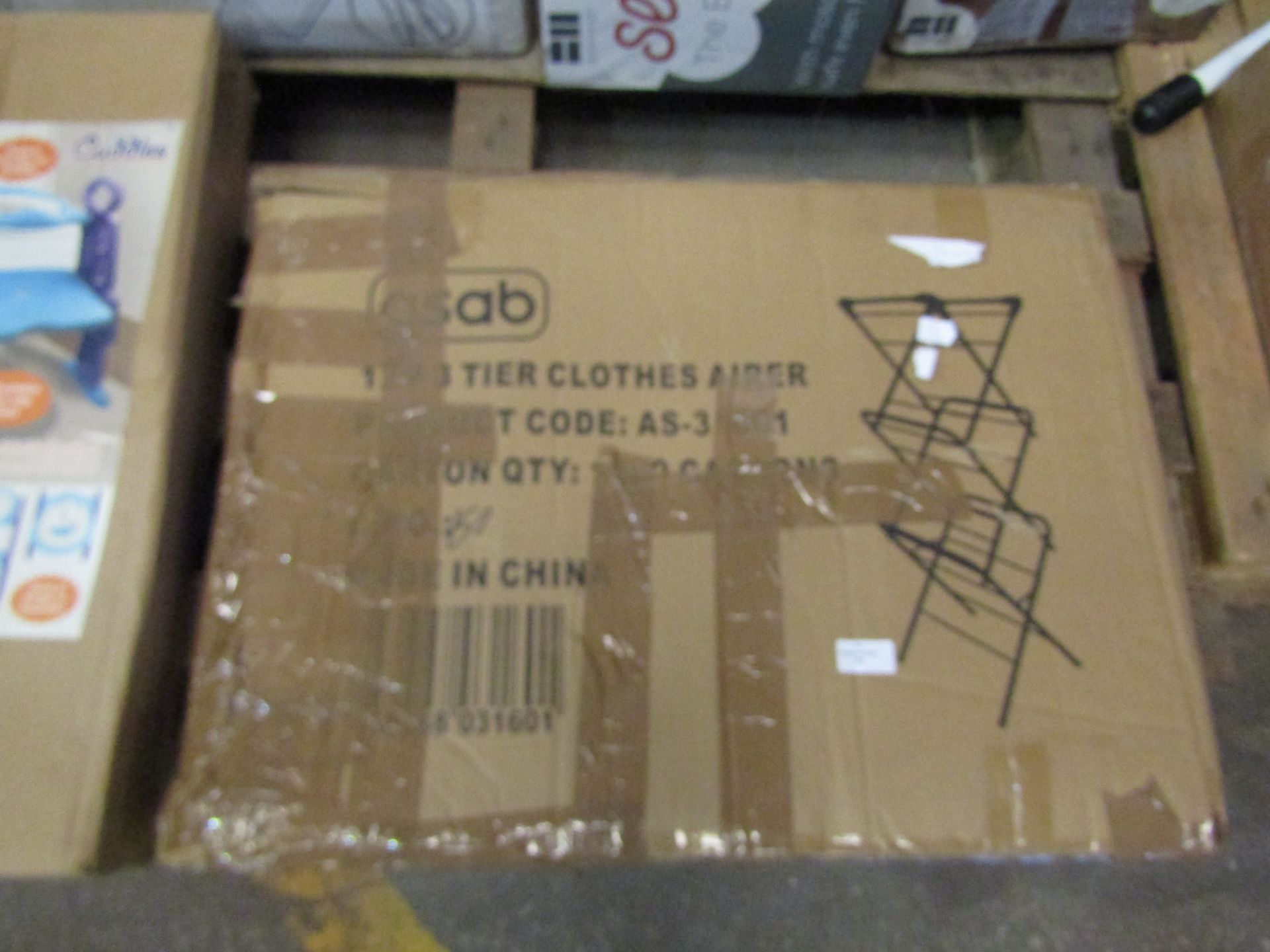 Asab 12m 3 Tier Clothes Airer, Unchecked & Boxed