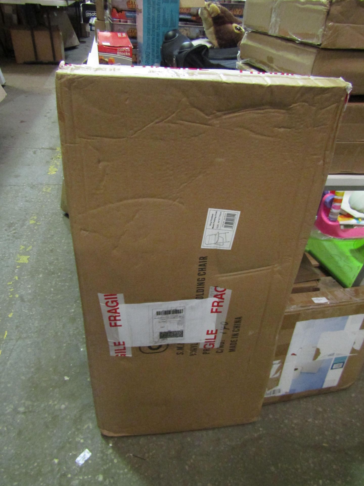 Asab Vinyl Padded Metal Folding Chair, Unchecked & Boxed.