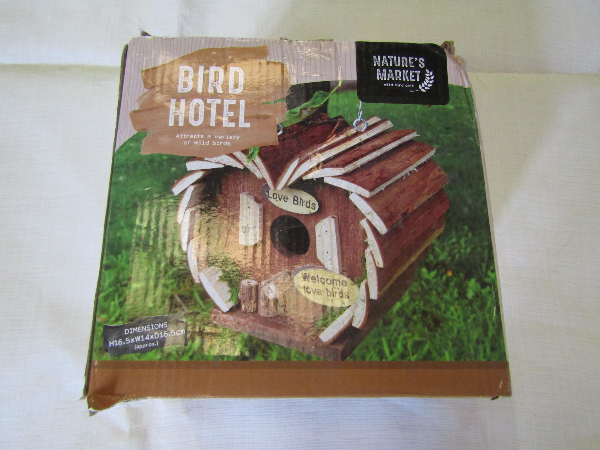 Natures Market Bird Hotel " Welcome Love Birds " - Unchecked & Boxed.