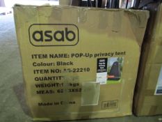 Asab POP-Up Privacy Tent In Black, Size: 120x120x190cm - Unchecked & boxed.