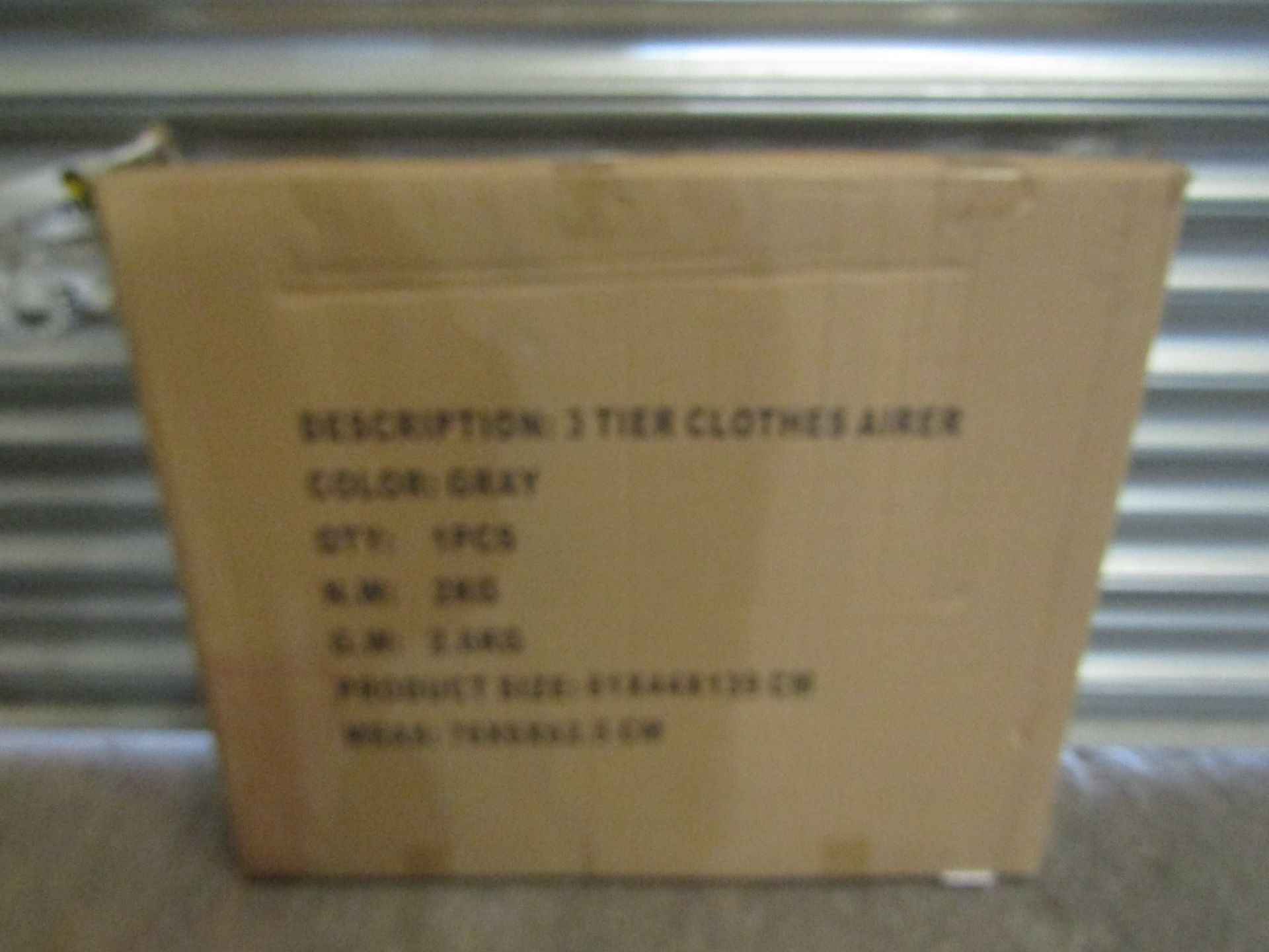 3 Tier Cloths Airer, Grey, Unchecked & Boxed.