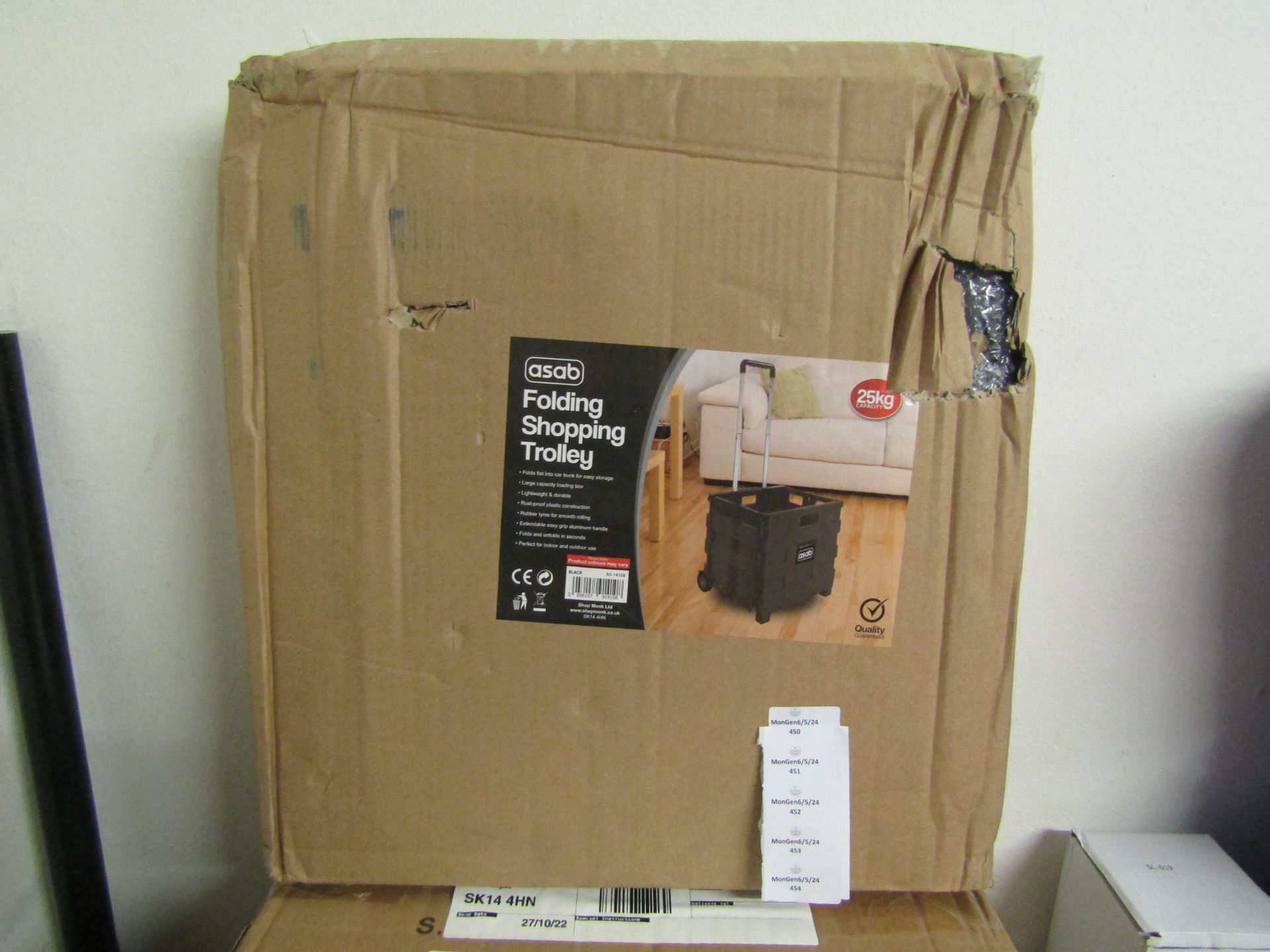 Asab Folding Shopping Trolley, Unchecked & Boxed.