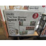 Asab 3 Tier Door Mounted Spice Rack, Unchecked & Boxed.