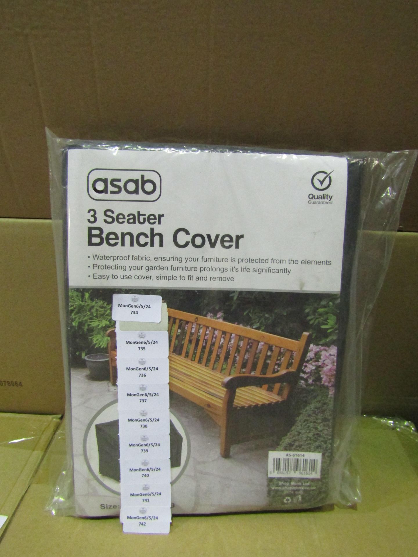 Asab 3 Seater Bench Cover, Size: 162 x 66 x 89 - Unchecked & Packaged.