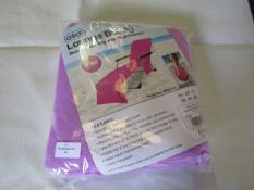 2x Asab Lounge Buddy Beach Towel Bag With Dual Pockets Pink, Size: 186x61cm - Unchecked & Packaged.
