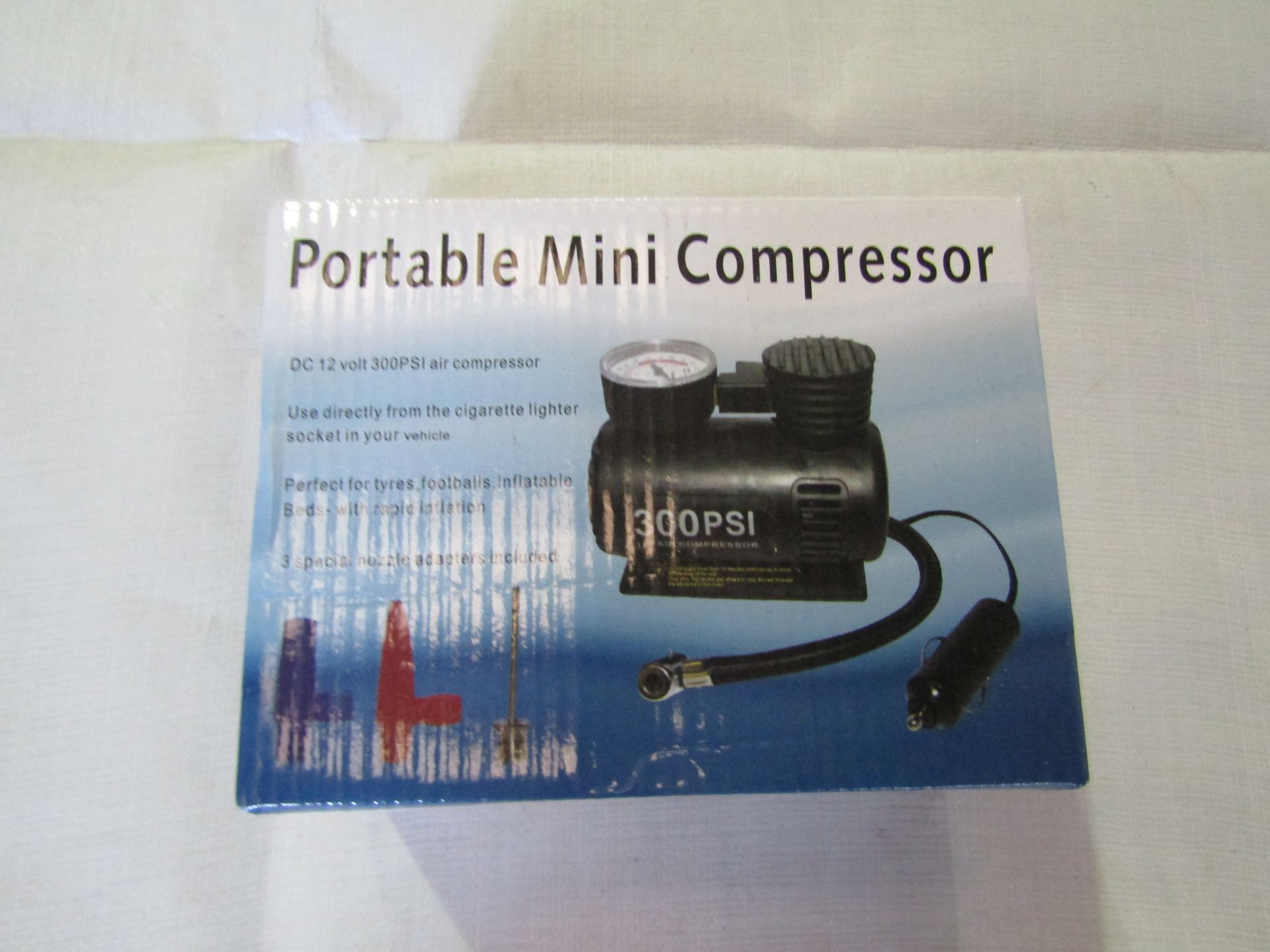 Portable DC 12V 300PSI Mini Compressor - Unchecked & Boxed.