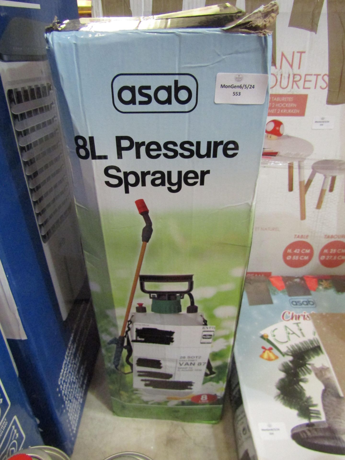 Asab 8L Pressure Sprayer, Unchecked & Boxed.