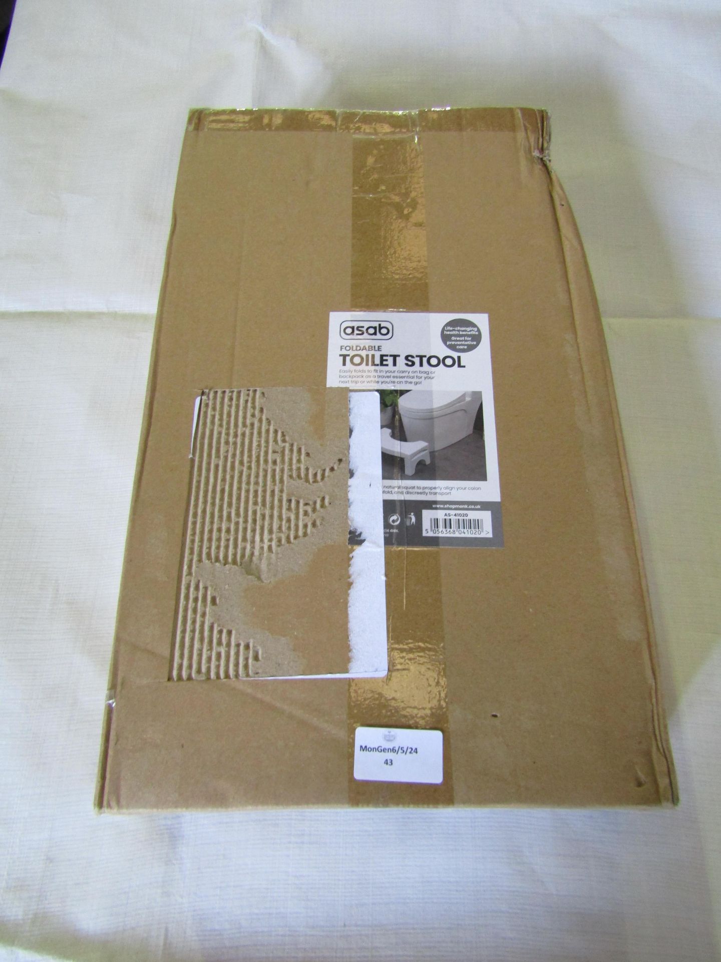 Asab Foldable Toilet Stool White - Unchecked & Boxed.