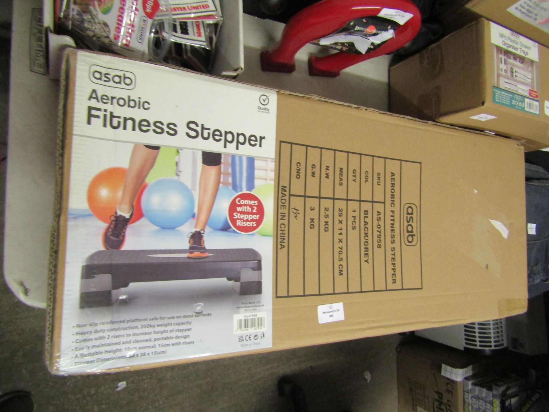 Asab Aerobic Fitness Stepper/ Black & Grey, Unchecked & Boxed.