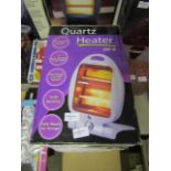 3x Quartz Heater, Unchecked & Boxed.