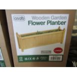Asab Large Wooden Garden Flower Planter, Size: 90x20x34cm - Unchecked & Boxed.