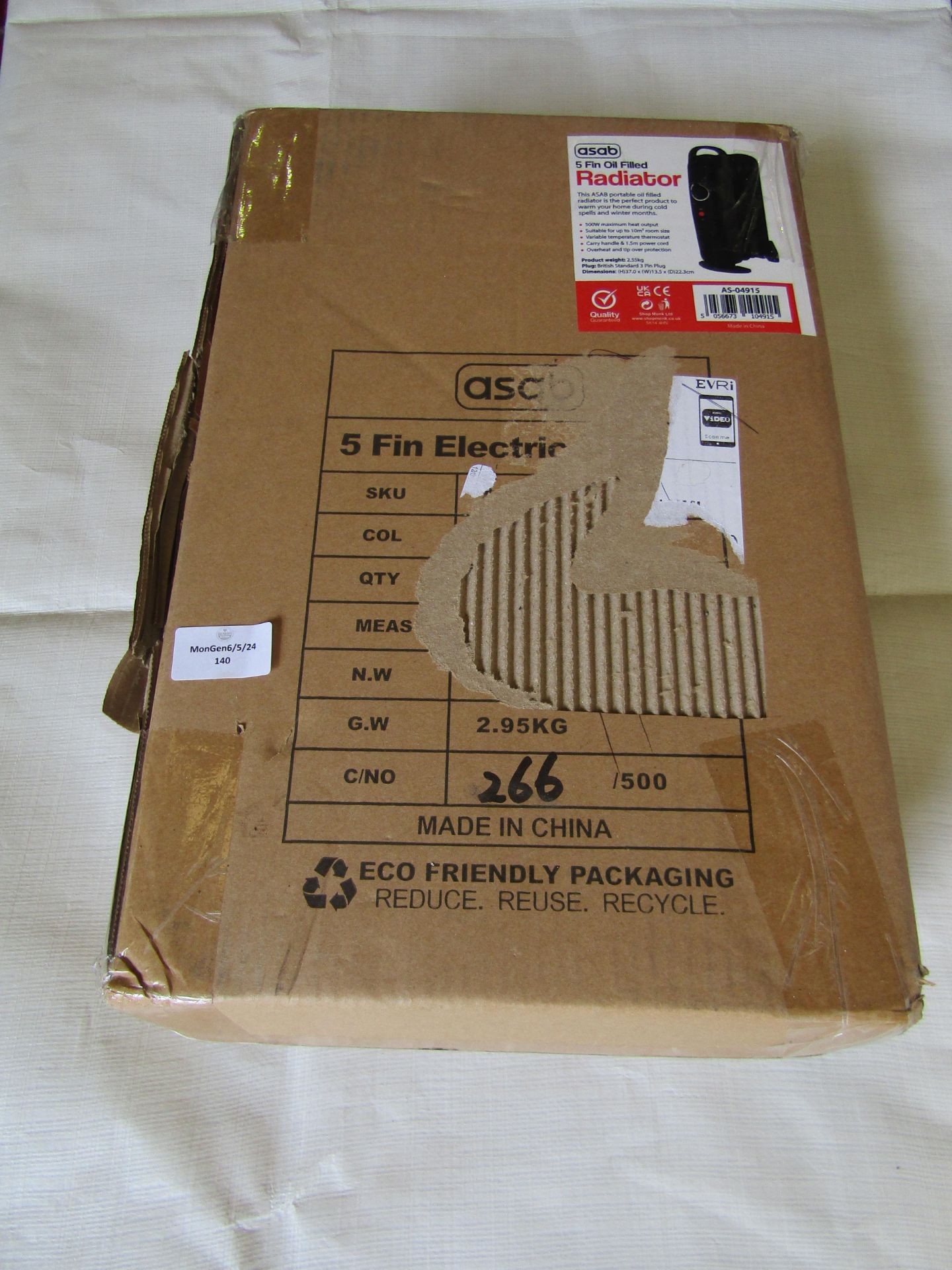 Asab 5 Fin Oil Filled Radiator - Unchecked & Boxed.