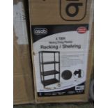 Asab 4-Tier Heavy Duty Plastic Racking/Shelving In Black - Unchecked & Boxed.