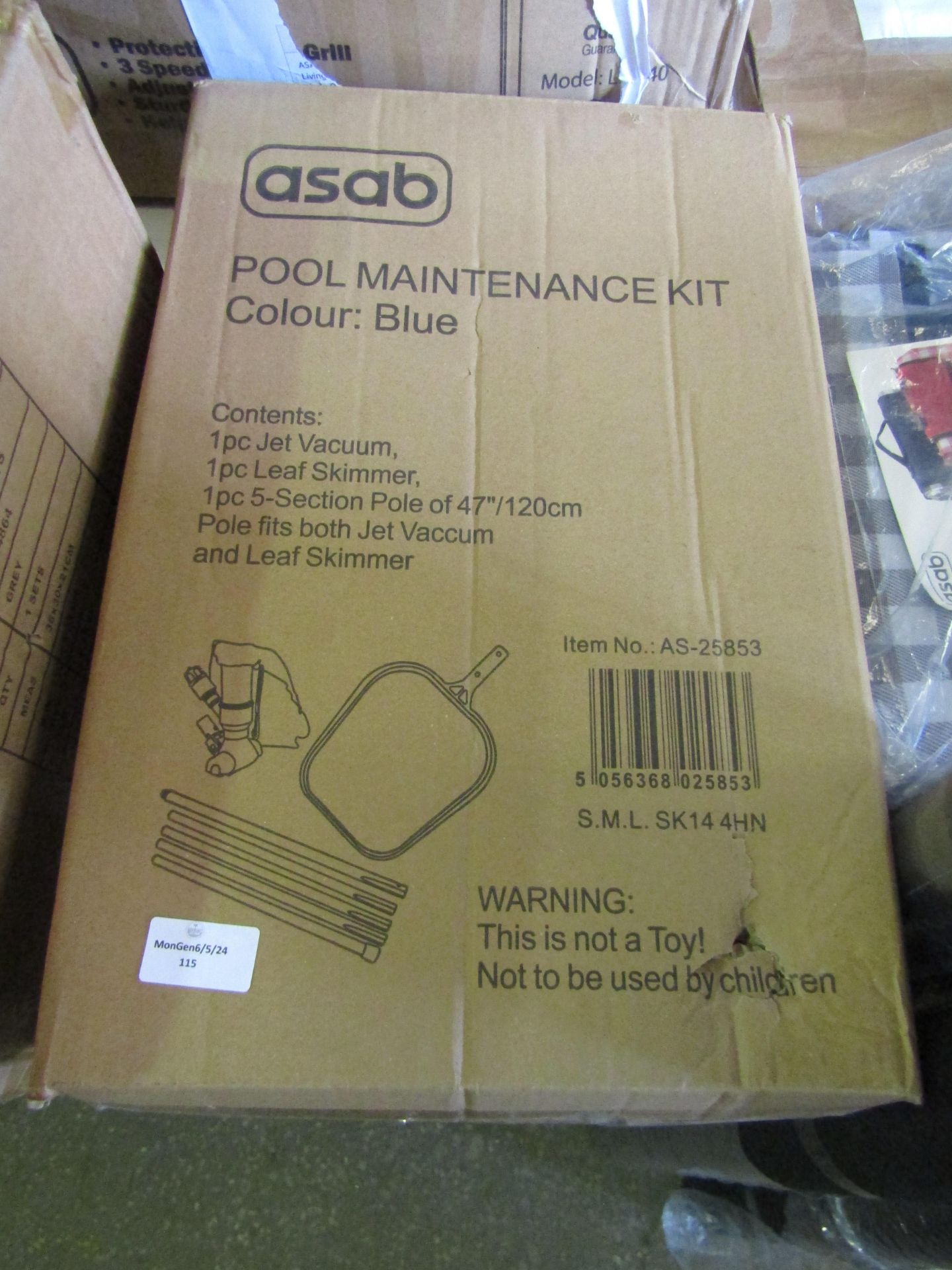 Asab Pool Maintenance Kit, Blue - Unchecked & Boxed.