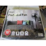 Asab 16" 3 Speed Control Pedestal Fan - Unchecked & Boxed.