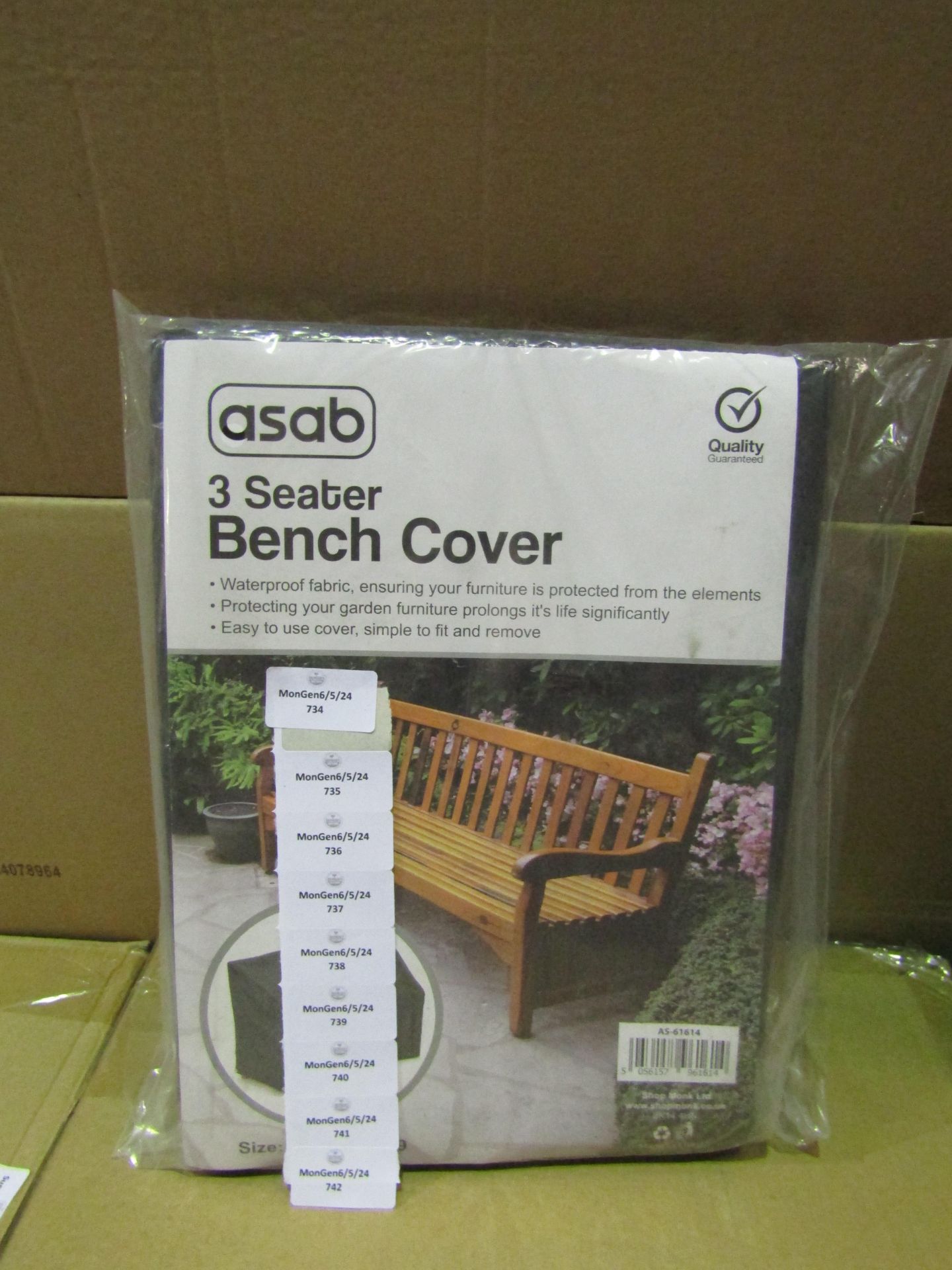 Asab 3 Seater Bench Cover, Size: 162 x 66 x 89 - Unchecked & Packaged.