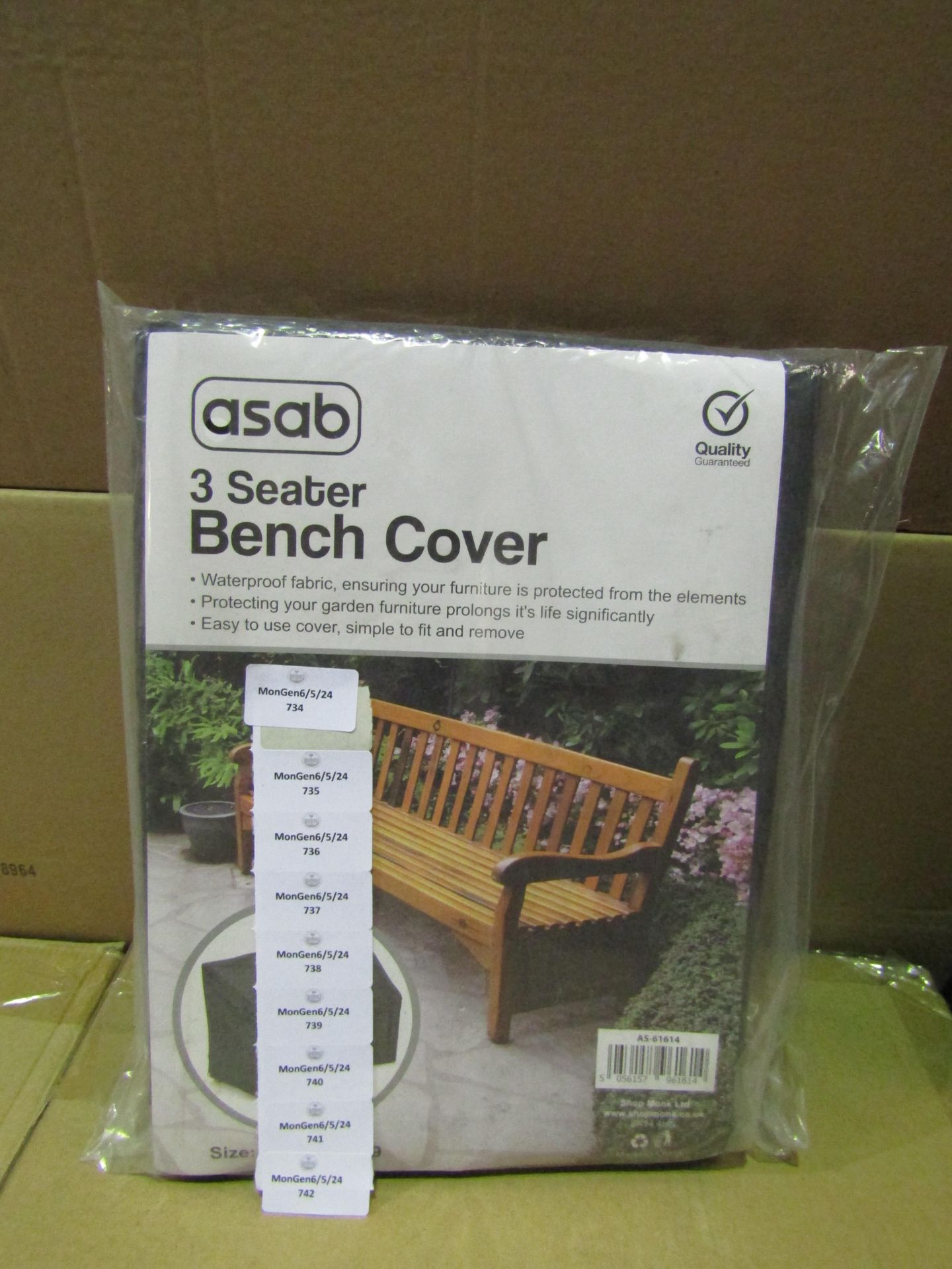 Asab 3 Seater Bench Cover, Size: 162 x 66 x 89 - Unchecked & Packaged.