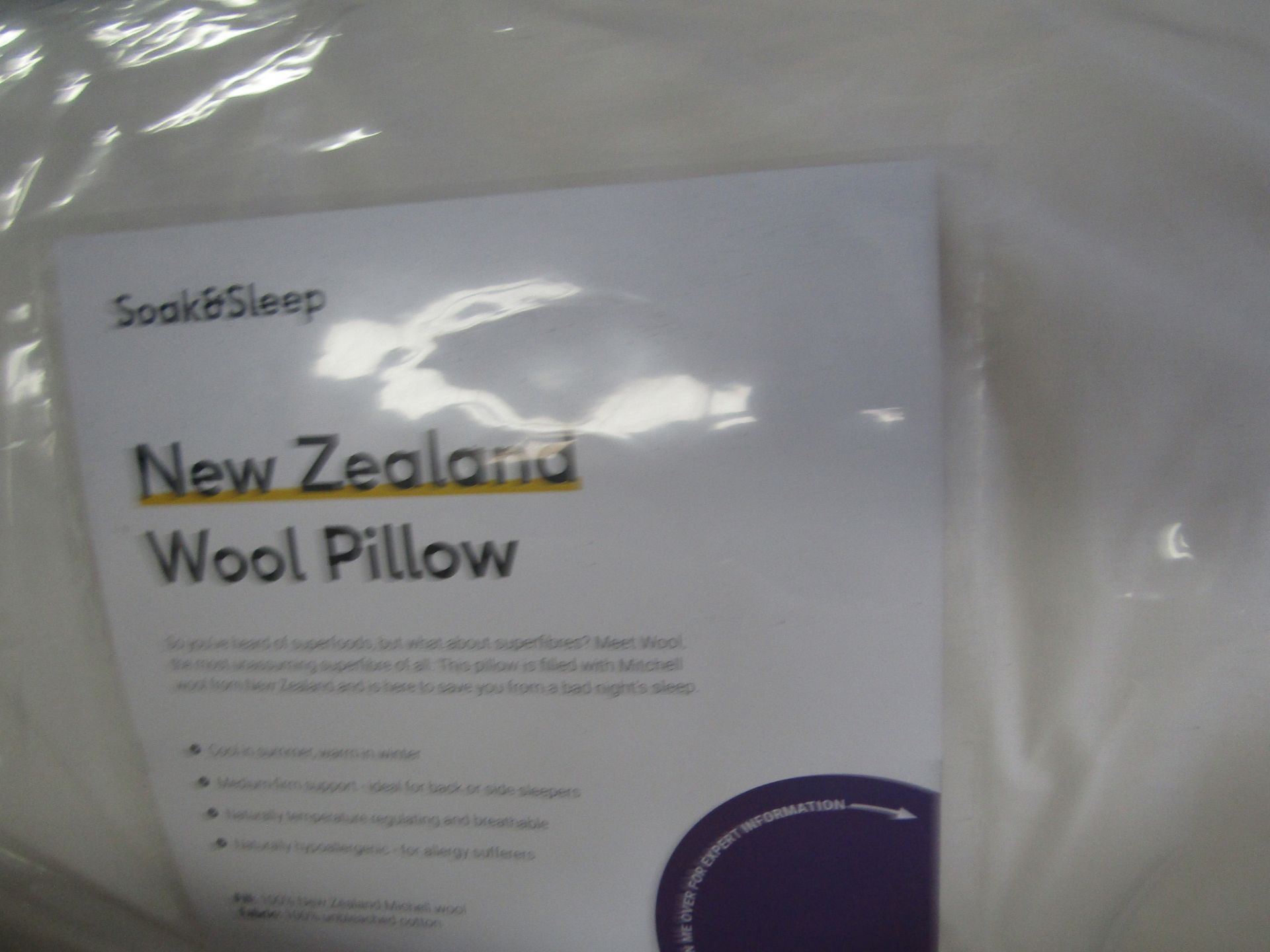 Soak & Sleep Soak & Sleep New Zealand Wool Superking Pillow Pair - Medium/Firm RRP 102About the