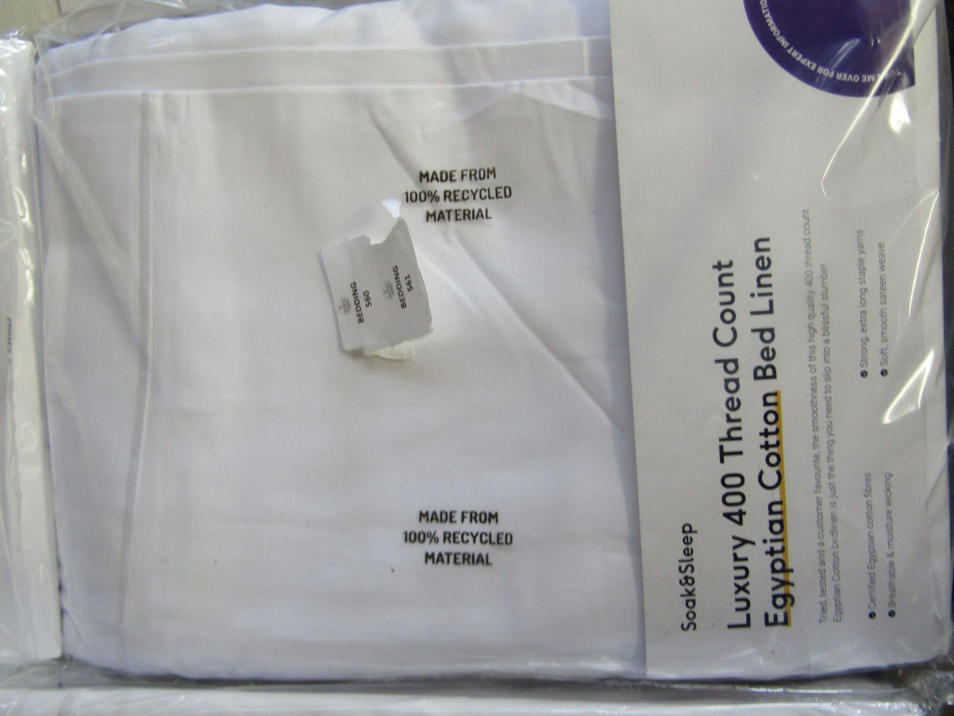 Soak & Sleep Luxury 400TC Egyptian Cotton - Superking Flat Sheet - White RRP 52 About the Product(s)