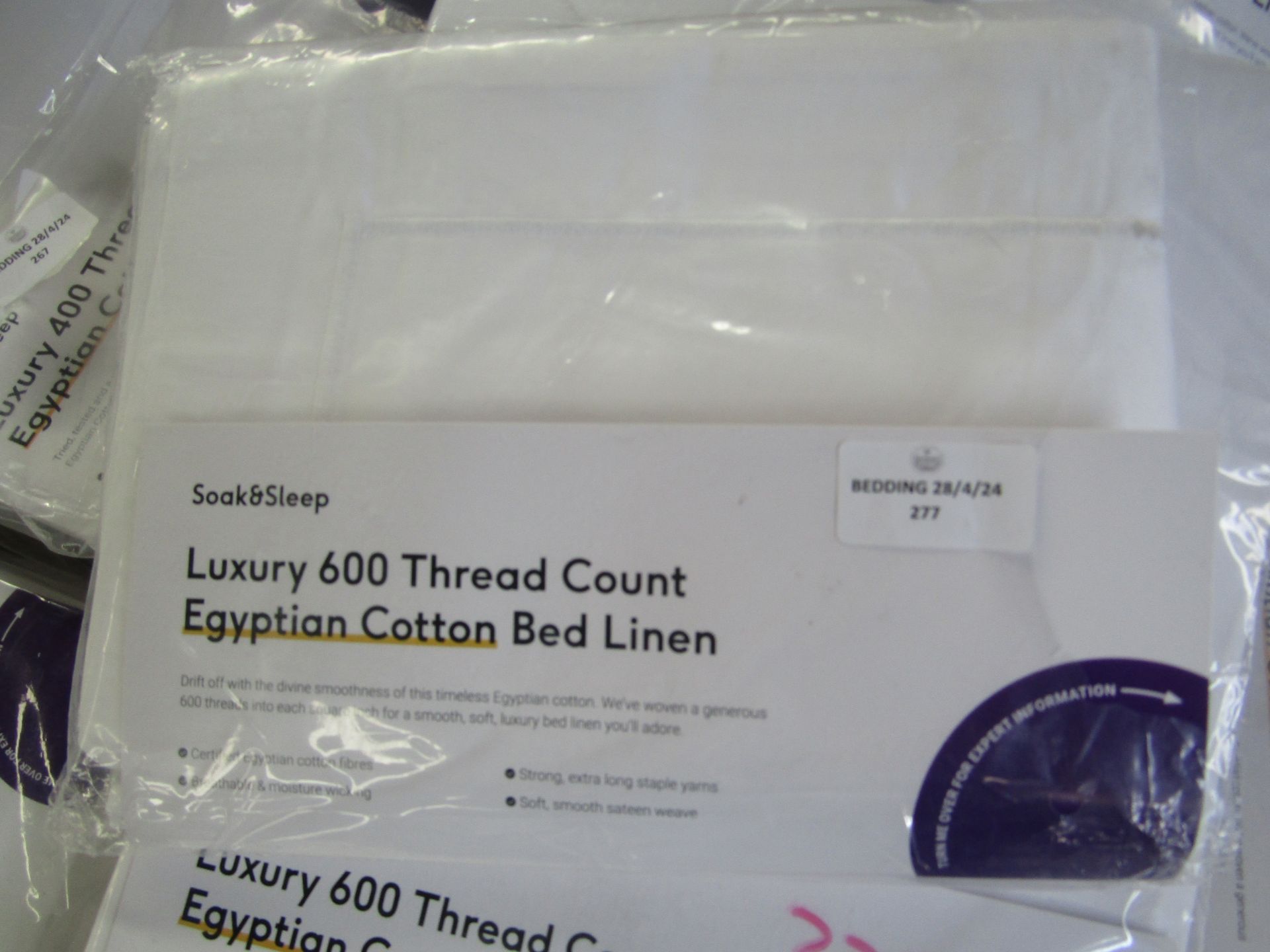 Soak & Sleep Soak & Sleep White 600TC Egyptian Cotton Standard Oxford Pillowcase Pair RRP 36About