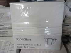 Soak & Sleep Soak & Sleep White 1000 Thread Count Supima Cotton Superking Housewife Pillowcase