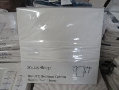 Soak & Sleep Soak & Sleep White 1000 Thread Count Supima Cotton Superking Housewife Pillowcase