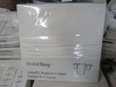 Soak & Sleep Soak & Sleep White 1000 Thread Count Supima Cotton Superking Housewife Pillowcase