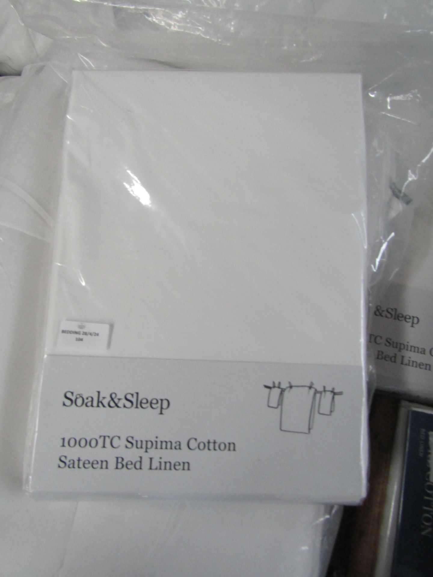 Soak & Sleep Soak & Sleep White 1000 Thread Count Supima Cotton King Size 40cm Fitted Sheet RRP