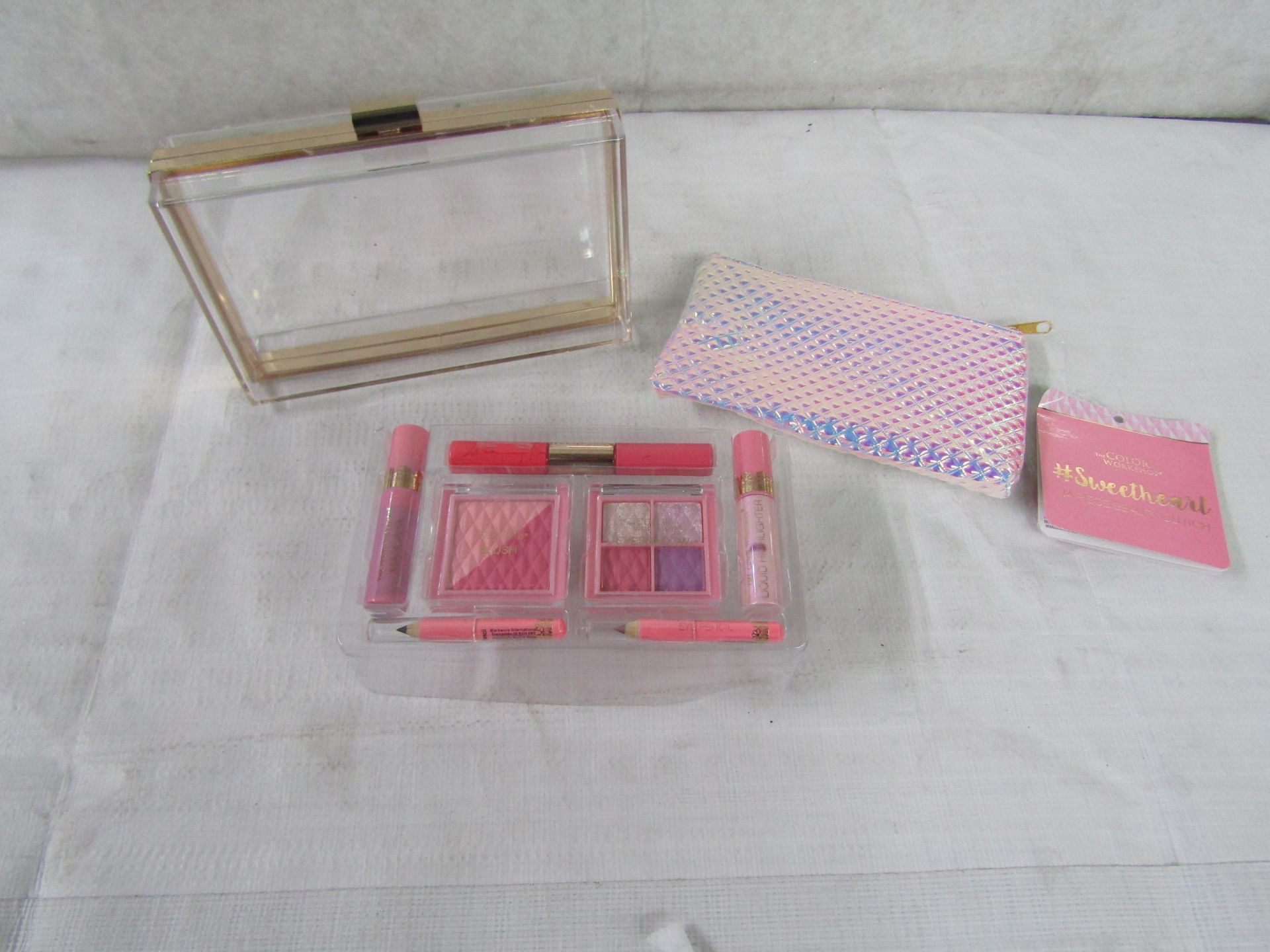 2x TheColourWorkshop - Sweetheart 14-Piece Beauty Set With Clutch Bag - New & Packaged.